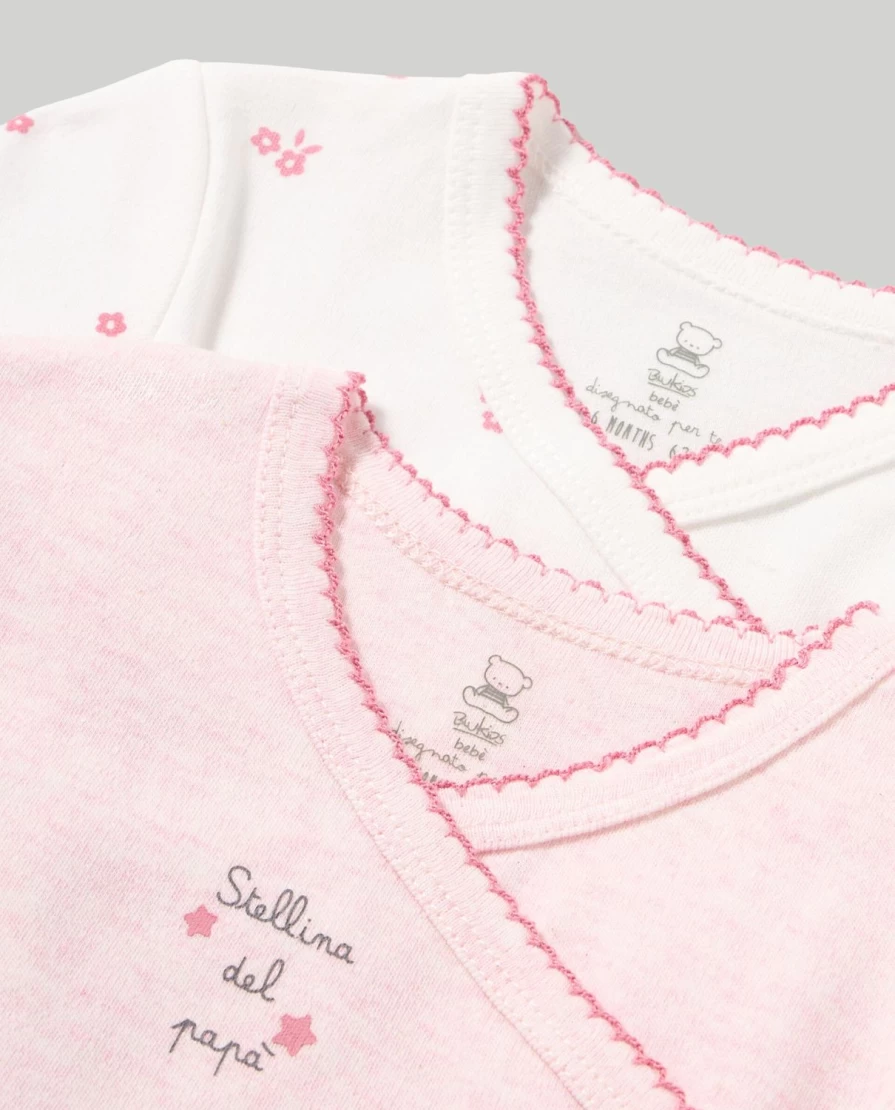 "Blukids Pack of 2 Pure Cotton Interlock Bodysuits for Newborns – Soft Baby Essentials"