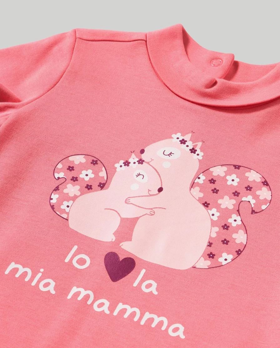 Blukids Newborn Baby Girl Pure Cotton Turtleneck with Cute Prints - Soft & Comfortable