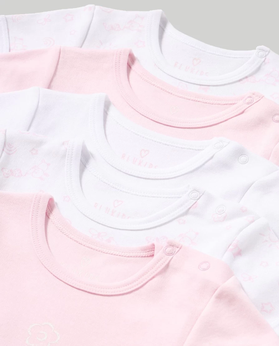"Blukids 5-Pack Organic Cotton Bodysuits for Newborns – Soft Baby Onesies"