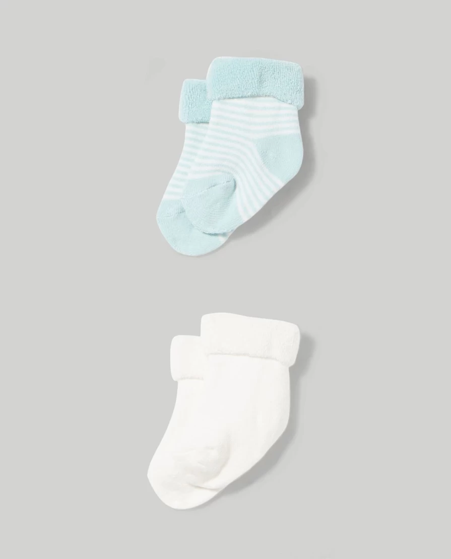 Blukids Organic Cotton Terry Socks for Babies - Soft Pack of 2
