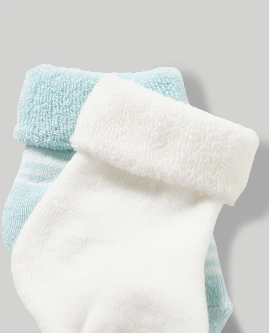Blukids Organic Cotton Terry Socks for Babies - Soft Pack of 2