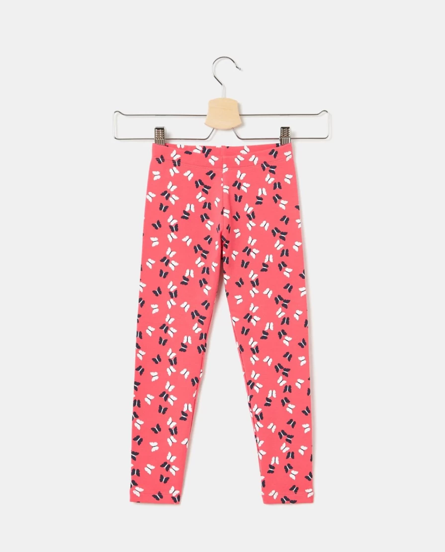 "Blukids Girls' Butterfly Print Stretch Cotton Leggings for Children"