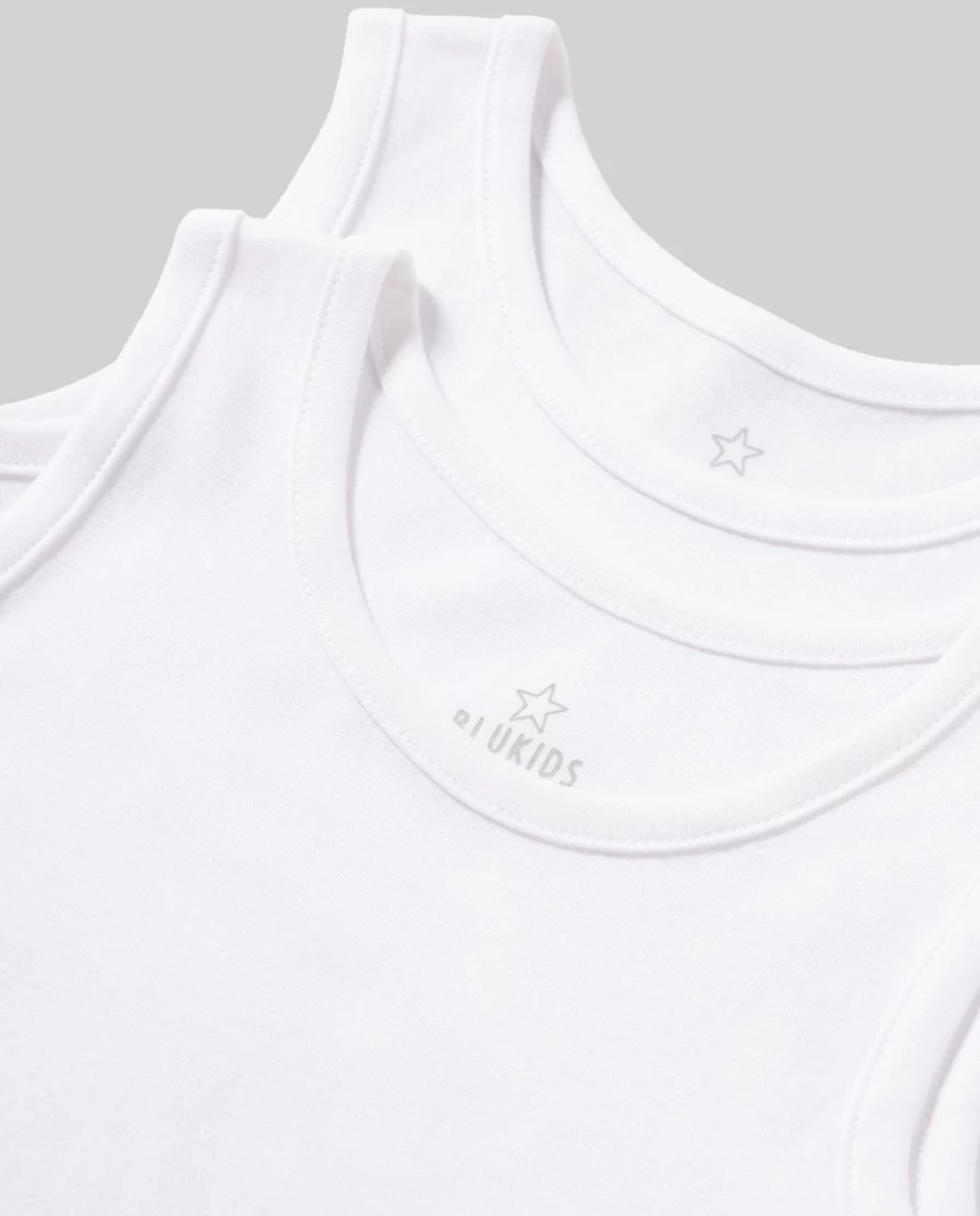 "Blukids 2-Pack Pure Cotton Tank Tops for Kids – Soft Comfortable Children's Undershirts"