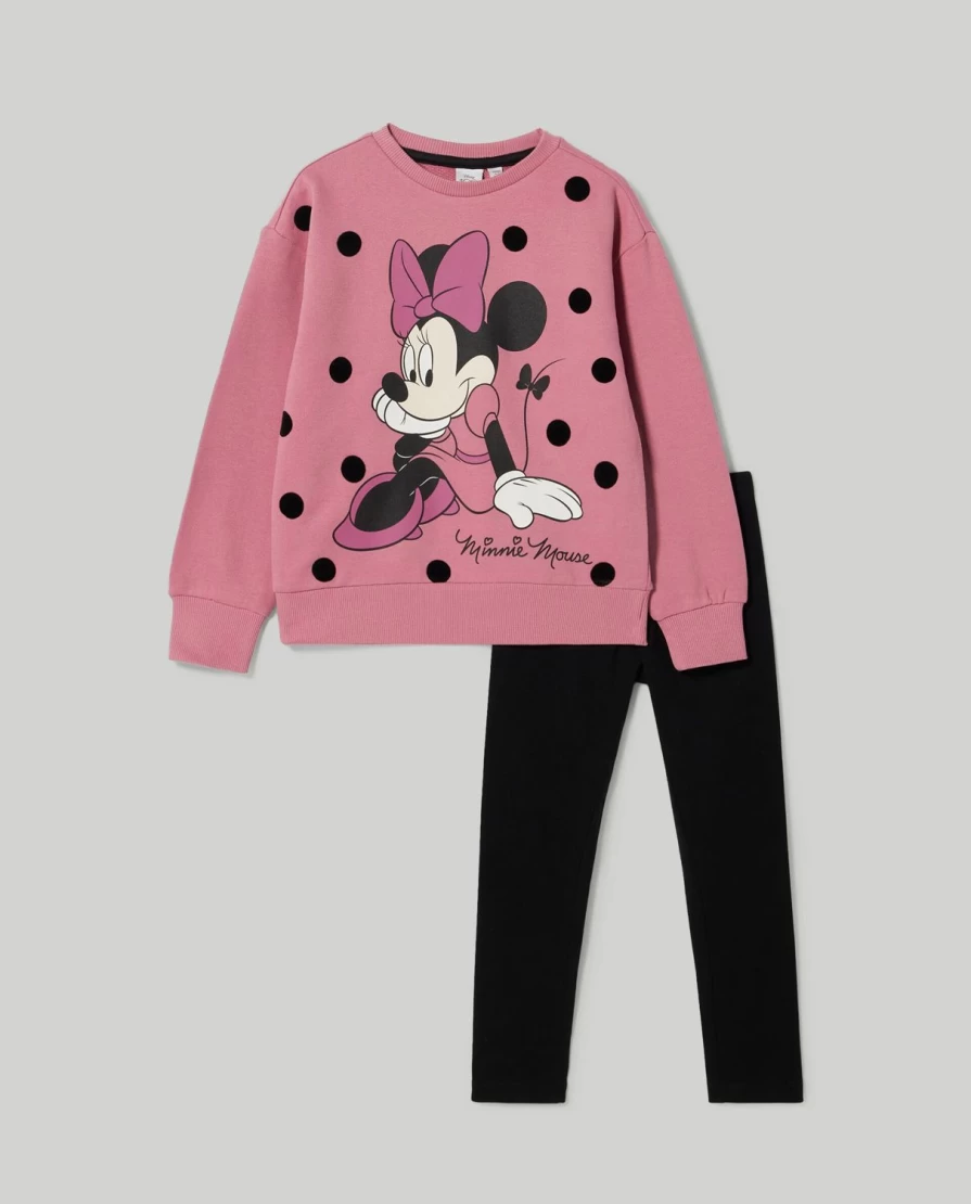"Blukids Disney Print Cotton Jogging Set for Kids - Girls' Comfortable Lounge Outfit"