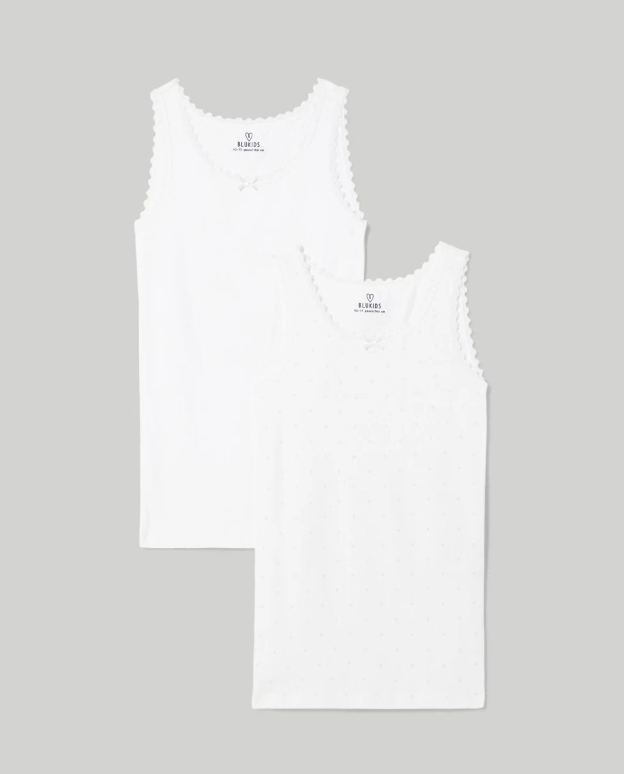 "Blukids Youth 2-Pack Pure Cotton Tank Tops for Girls"