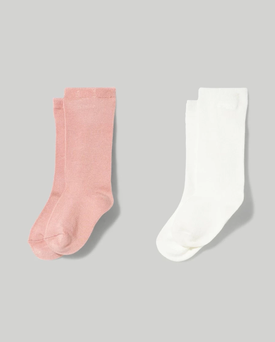 Blukids 2-Pack Soft Bamboo Socks for Newborn Baby Girls - Breathable & Comfortable