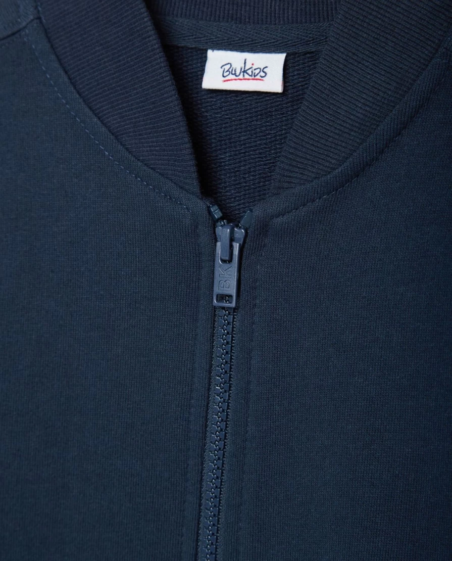 "Blukids Youth Pure Cotton Zip-Up Crewneck Sweatshirt for Boys"