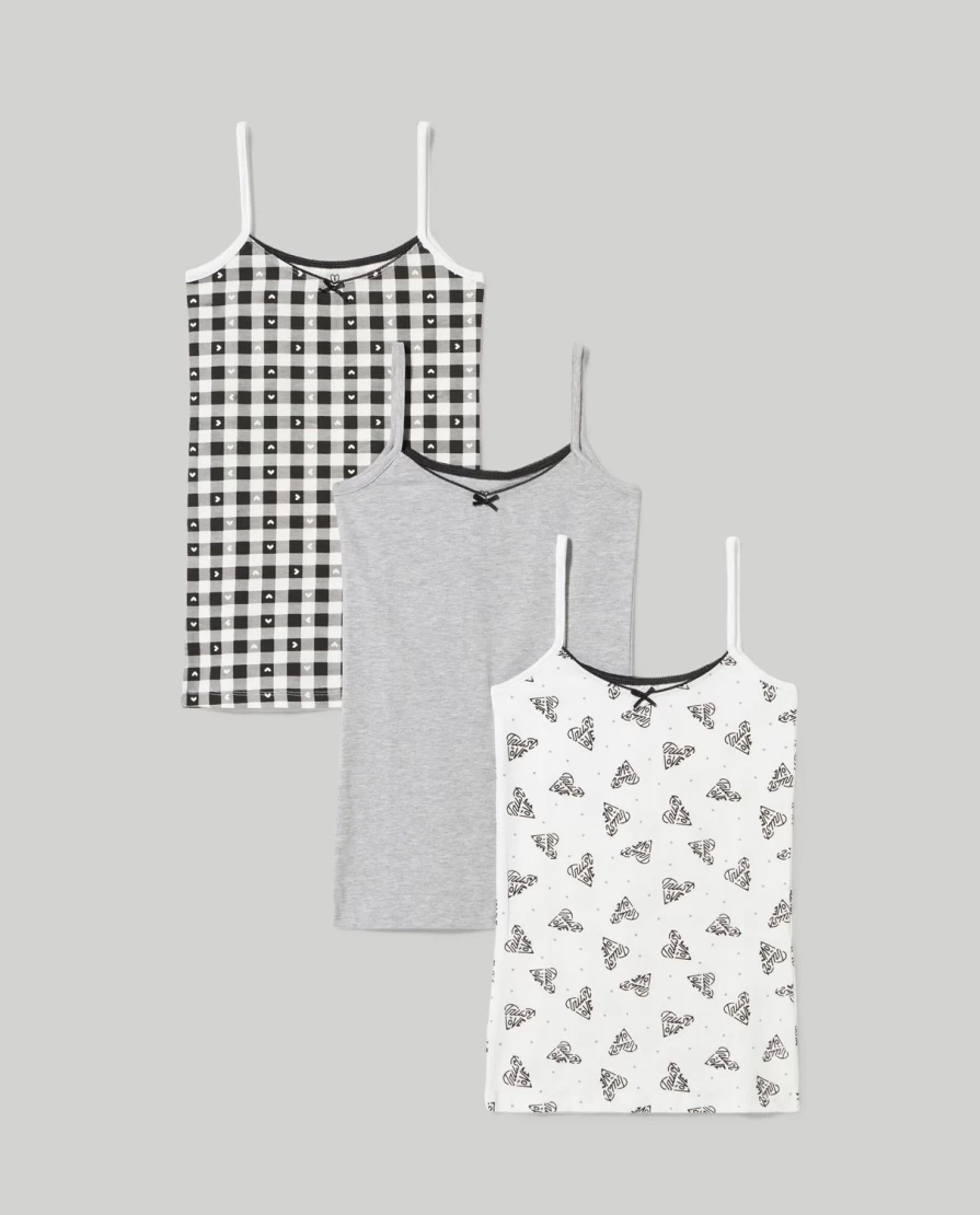 Blukids Youth 3-Pack Pure Cotton Tank Tops for Girls - Soft Comfortable Summer Tops