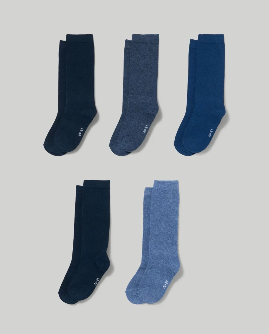 "Blukids 5-Pack Soft Cotton Blend Socks for Kids – Comfortable & Durable"