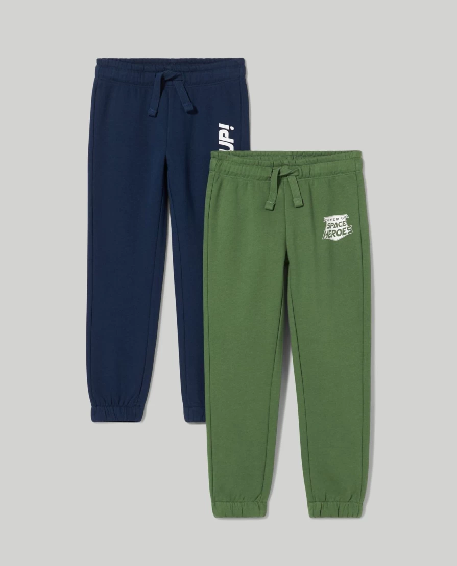 "Blukids 2-Pack Boys' Pure Cotton Joggers – Comfortable Children's Athletic Pants"