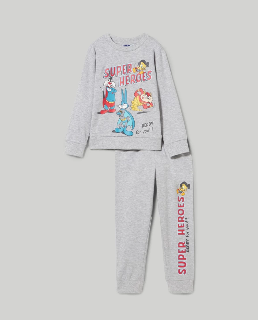 Blukids Looney Tunes Boys' Long Sleeve Pajama Set for Kids - Cartoon Character Sleepwear
