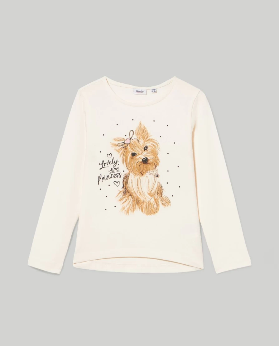 "Blukids Girls' Glitter Print T-Shirt – Sparkling Fun Kids Top"