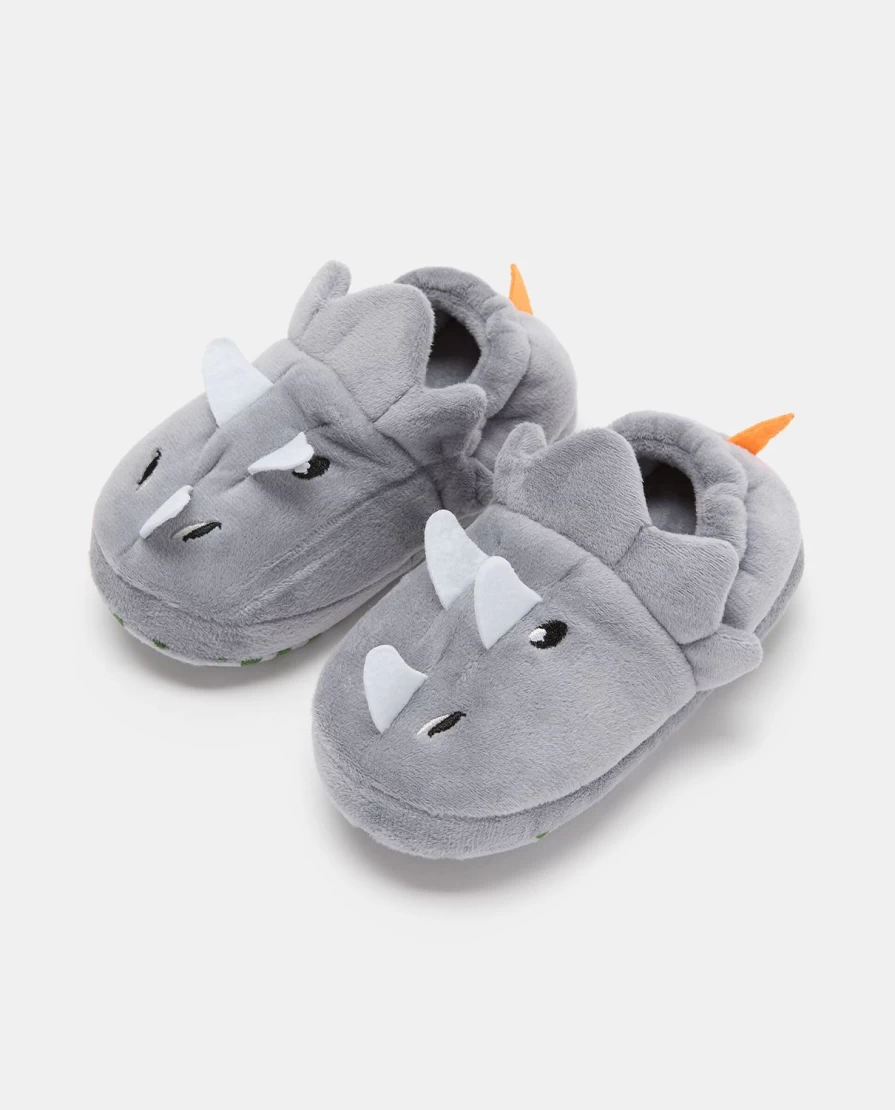Blukids Newborn Rhino-Shaped Soft Sole Slippers for Infants - Cozy & Cute Animal Design