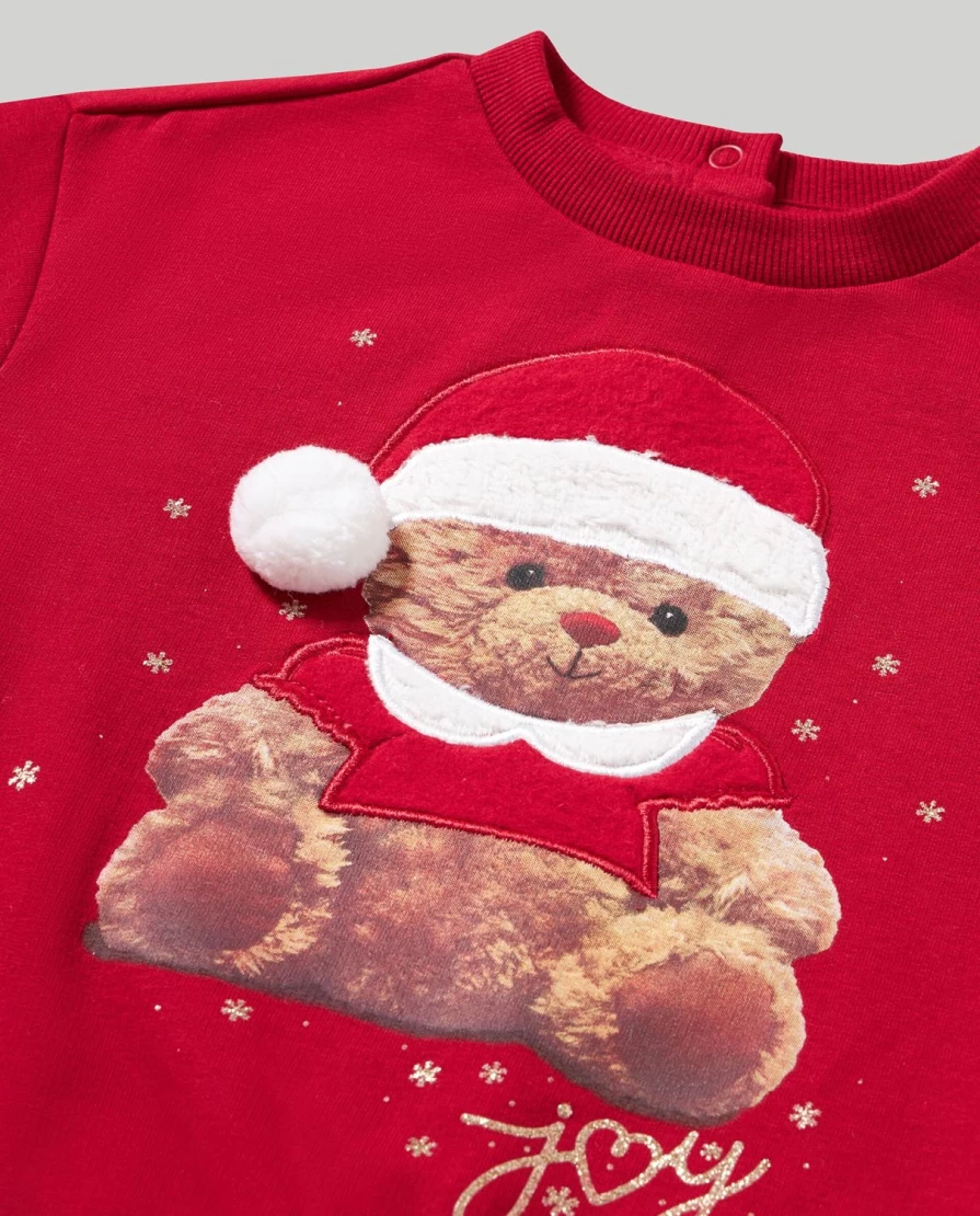 Blukids Newborn Baby Girl Christmas Stretch Cotton Sweatshirt - Festive Holiday Outfit