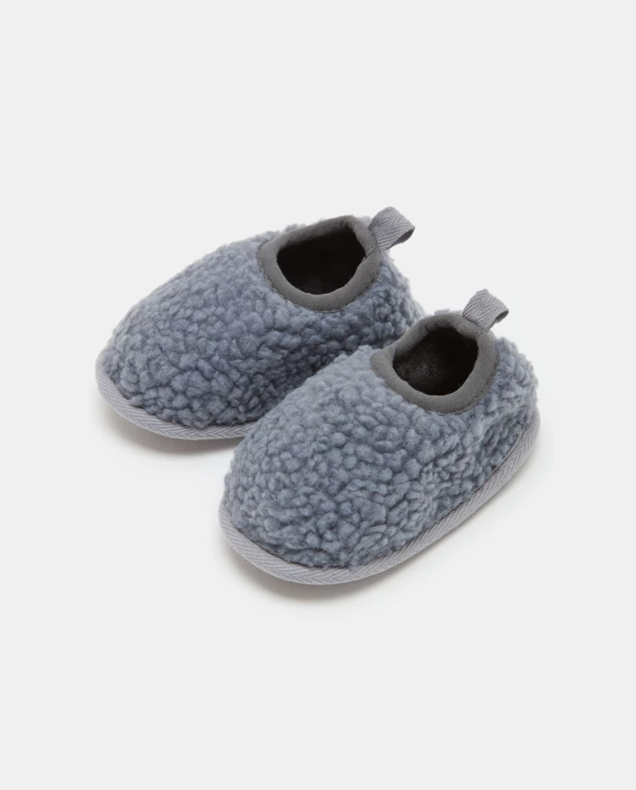 Blukids Newborn Sherpa Slippers - Soft & Cozy Baby Slippers for Infants