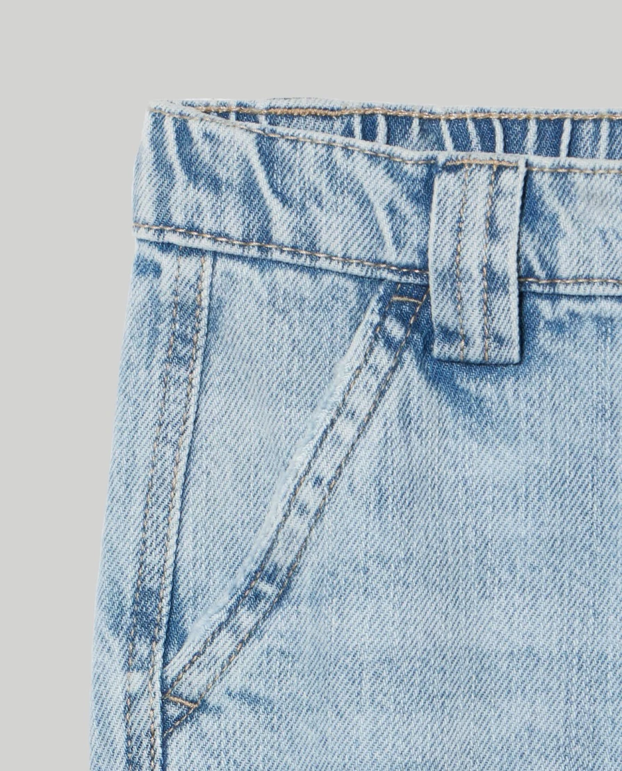 "Blukids Pure Cotton Denim Cargo Pants for Kids – Comfortable & Durable Children's Jeans"