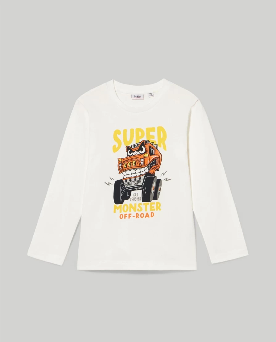 "Blukids Pure Cotton Long Sleeve T-Shirt for Children – Soft & Comfortable Boys Top"