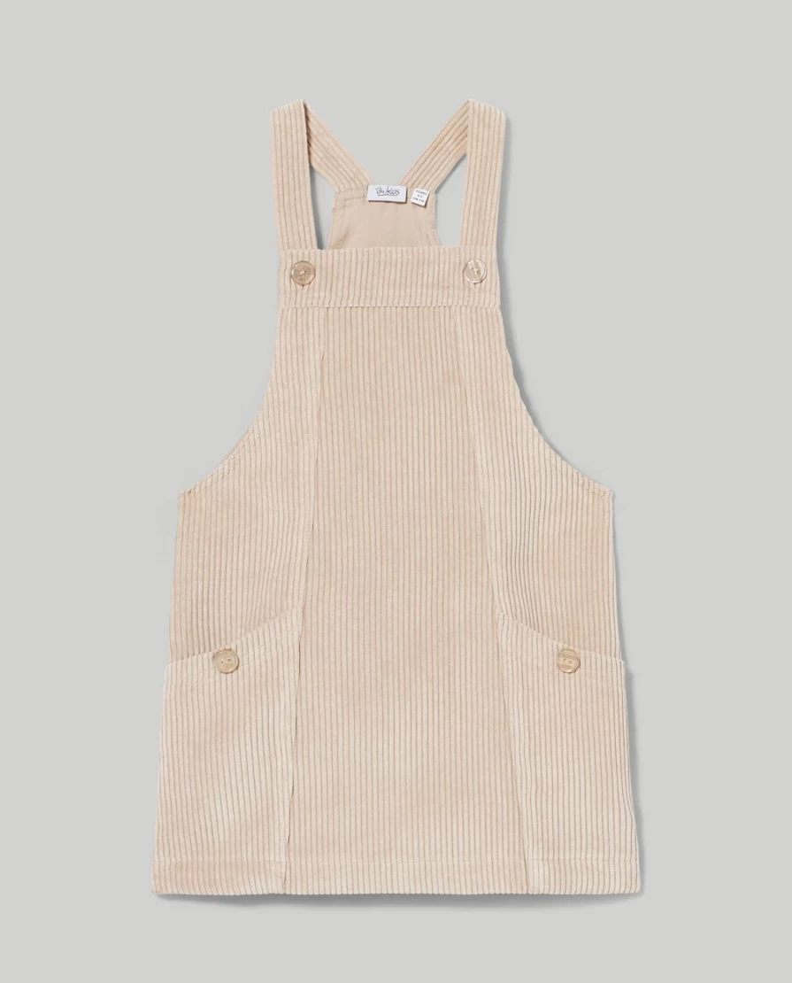 Blukids Girls' Corduroy Dungaree Dress for Children - Stylish & Comfortable Kids' Overalls