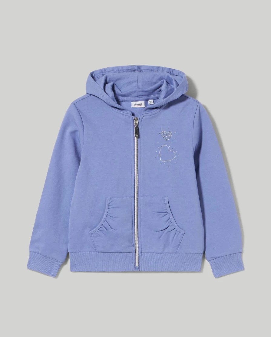Blukids Girls' Hooded Stretch Cotton Sweatshirt - Comfortable Kids Pullover