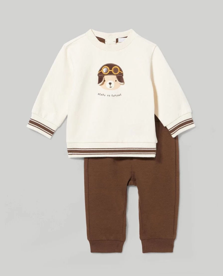 "Blukids Pure Cotton Newborn Joggers Set with Sweatshirt – Soft & Comfortable Baby Outfit"