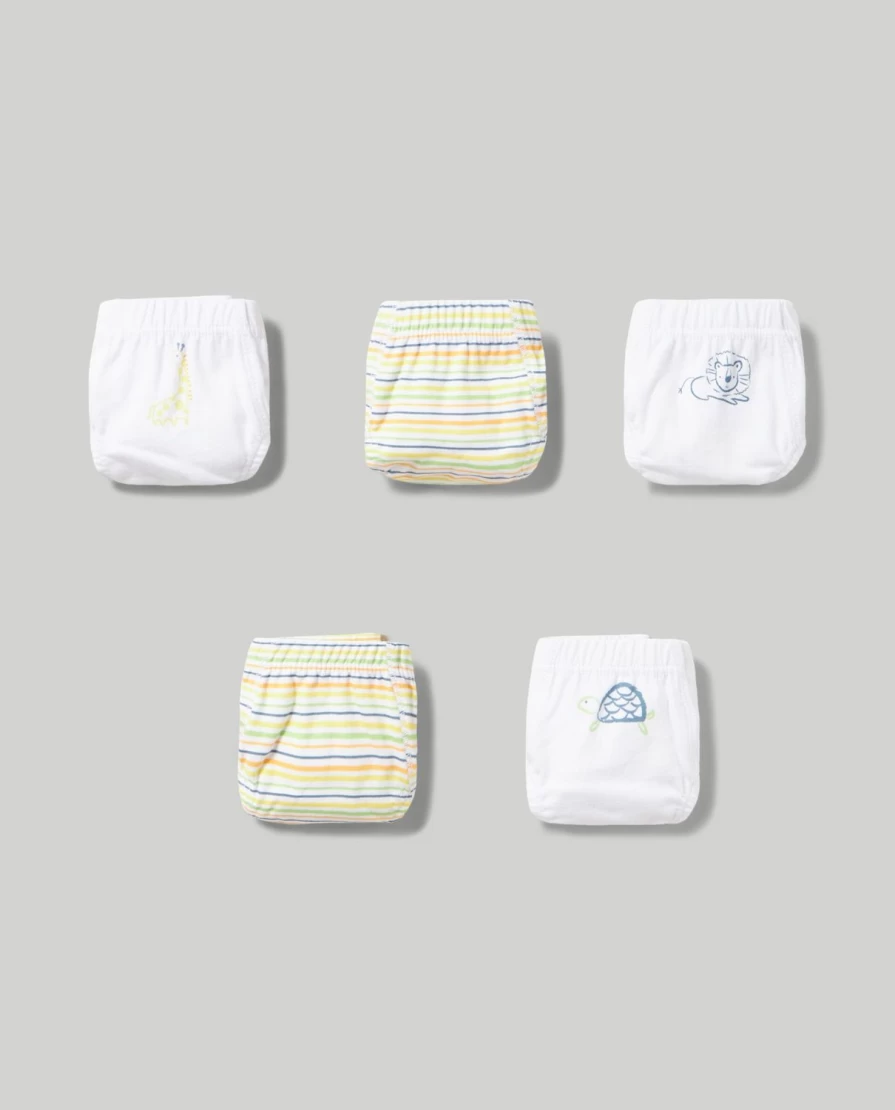 Blukids 5-Pack Newborn Cotton Briefs for Babies - Soft & Breathable Infant Underwear