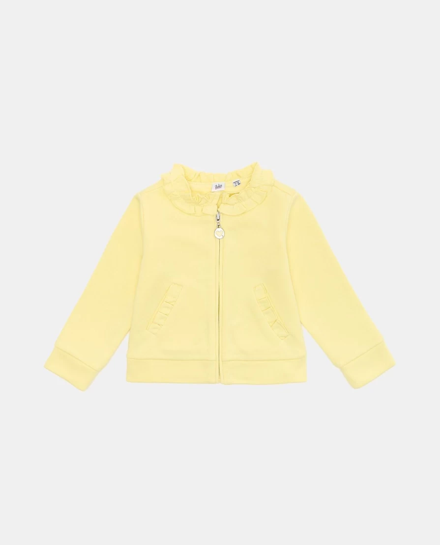 Blukids Newborn Cotton Blend Ruffled Crewneck Sweatshirt for Baby Girls