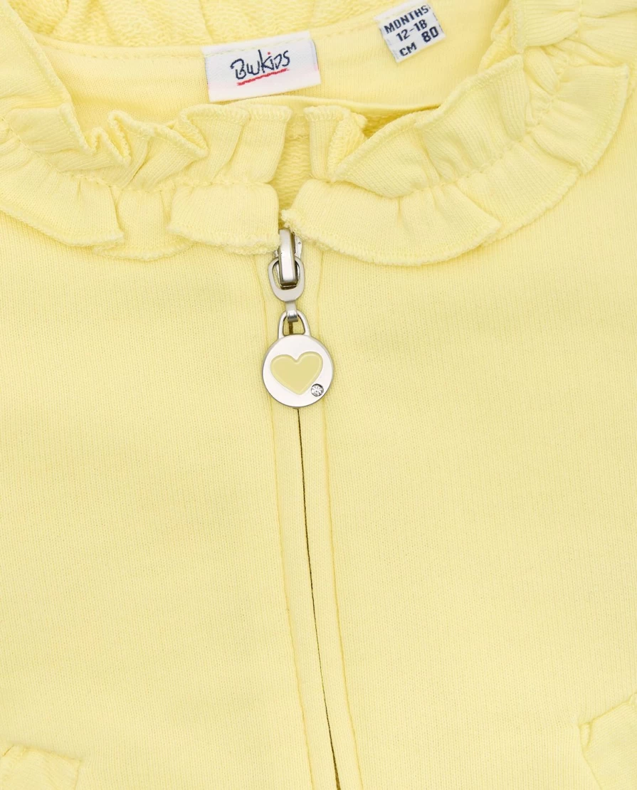 Blukids Newborn Cotton Blend Ruffled Crewneck Sweatshirt for Baby Girls