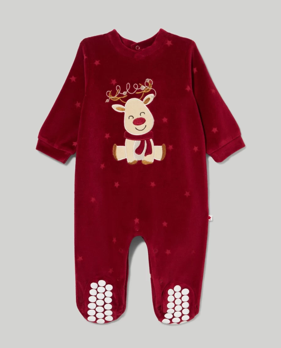 "Blukids Baby Christmas Embroidered Onesie – Festive Newborn Bodysuit"