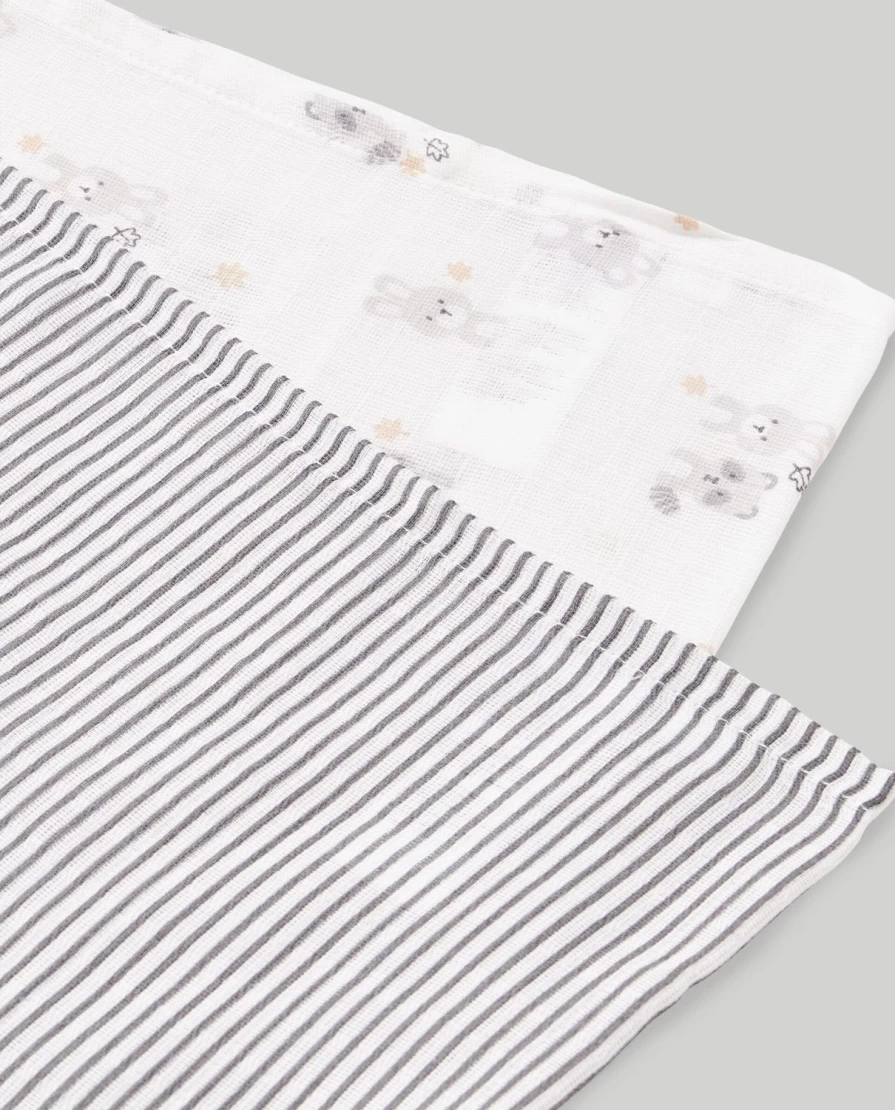 Blukids 2-Pack 100% Pure Cotton Muslin Swaddle Blankets for Newborns and Infants