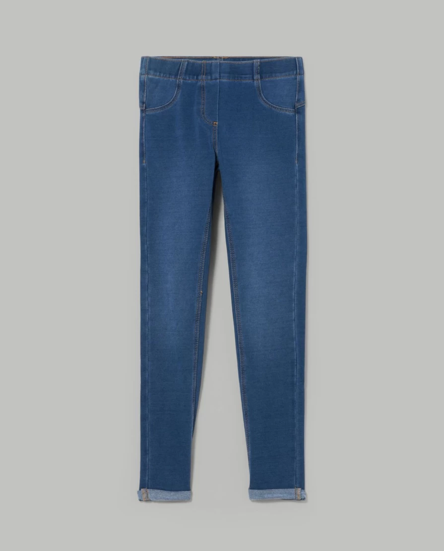 "Blukids Youth Girls' Cotton Denim Treggings | Stretch Comfort Pants for Teens"