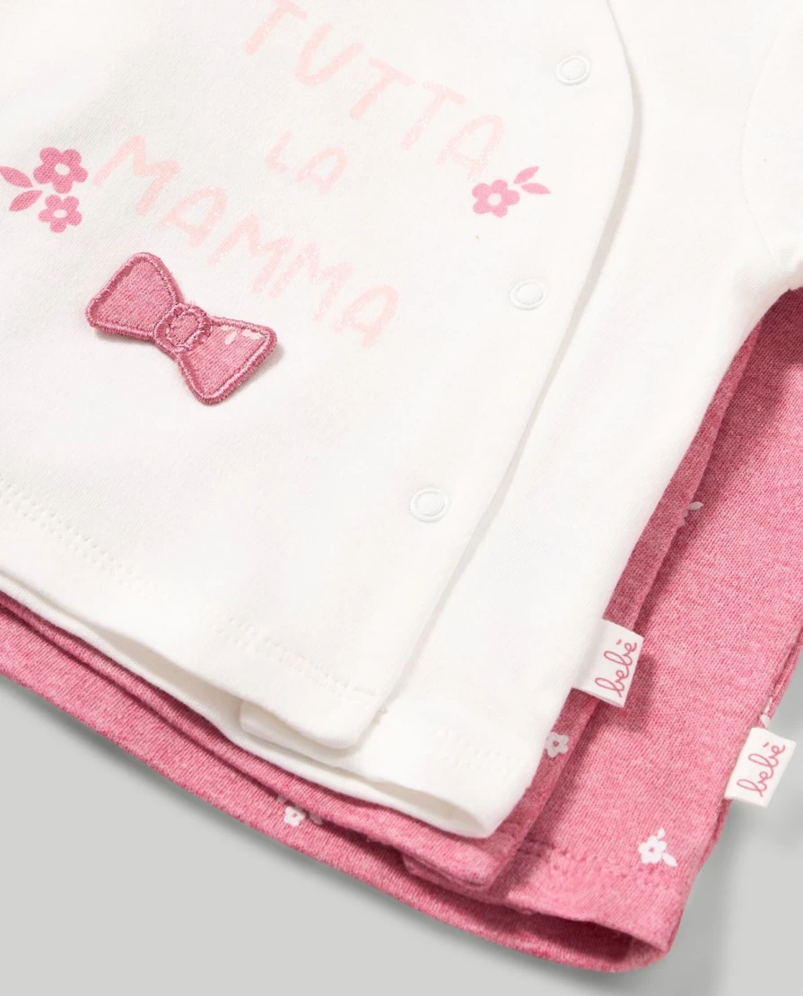 Blukids Newborn Baby Girls 2-Pack 100% Pure Cotton Interlock T-Shirts