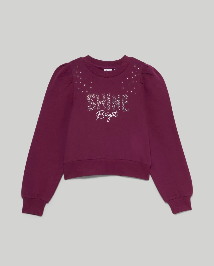 "Blukids Youth Brushed Cotton Puff Sleeve Sweatshirt for Girls"