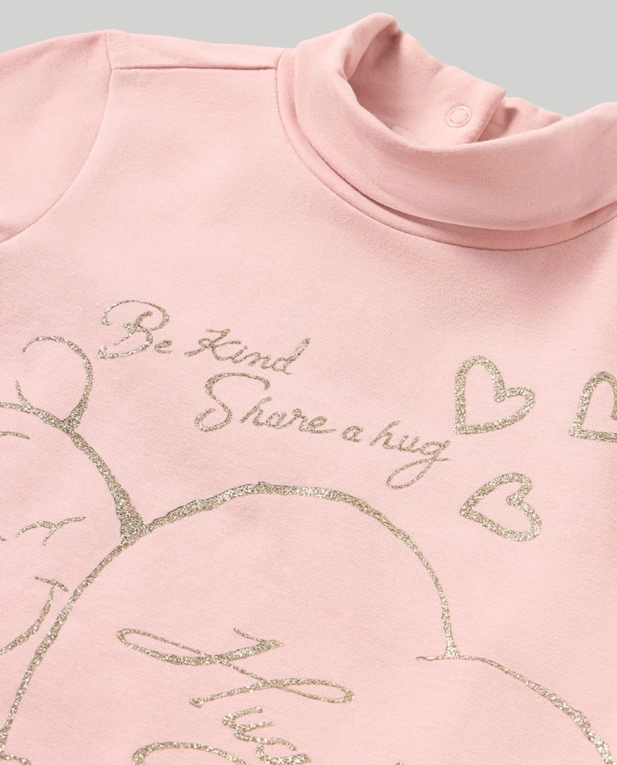 Blukids Newborn Baby Girl's Soft Stretch Cotton Turtleneck Top