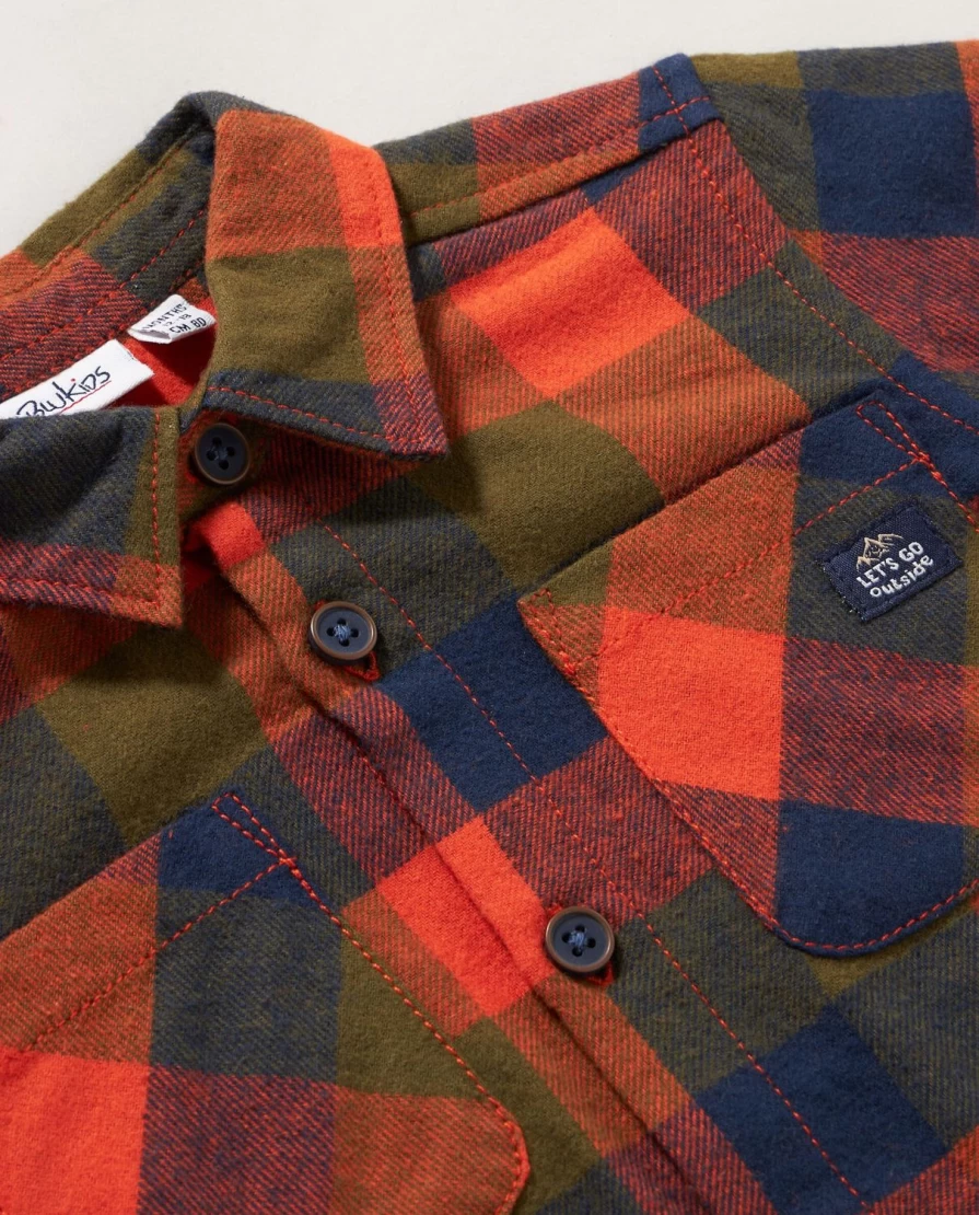 Blukids Newborn Pure Cotton Flannel Shirt - Soft & Comfortable Baby Wear