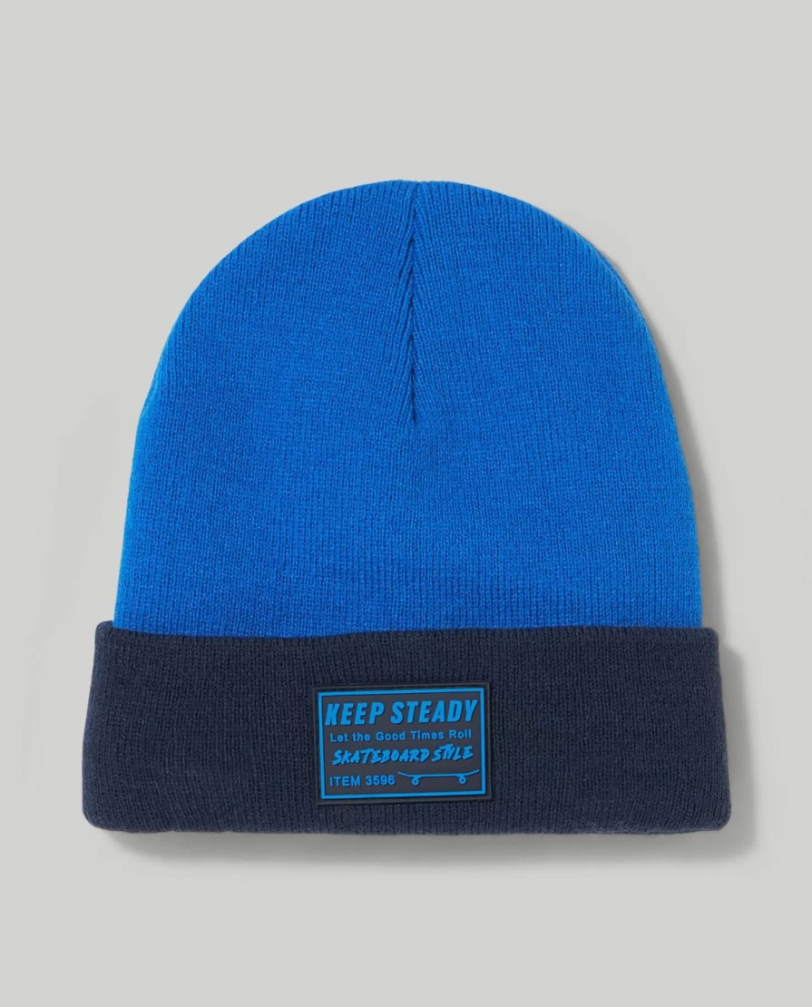 "Blukids Children's Tricot Hat With Embroidered Patch - Stylish & Comfortable"