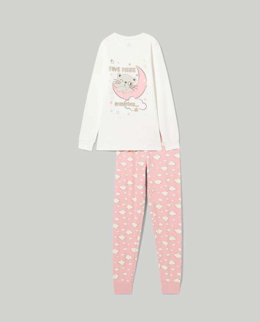 Blukids Youth Long Cotton Pajamas for Girls - Soft & Comfortable Sleepwear
