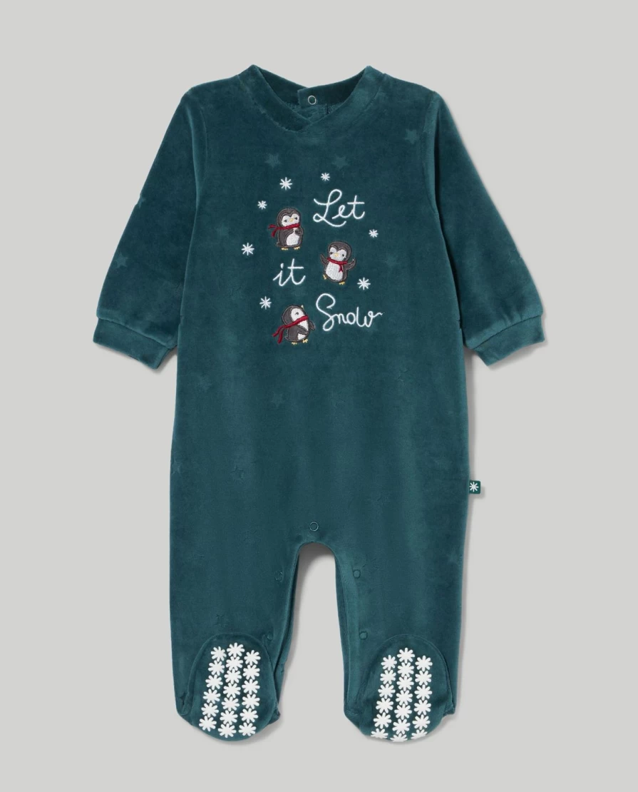 "Blukids Baby Christmas Embroidered Onesie – Festive Newborn Bodysuit"