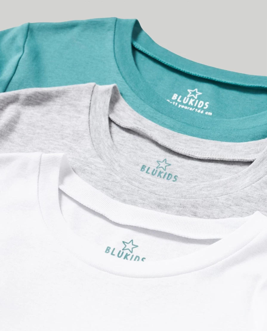 Blukids Youth 3-Pack Boys' Soft Cotton Underwear T-Shirts