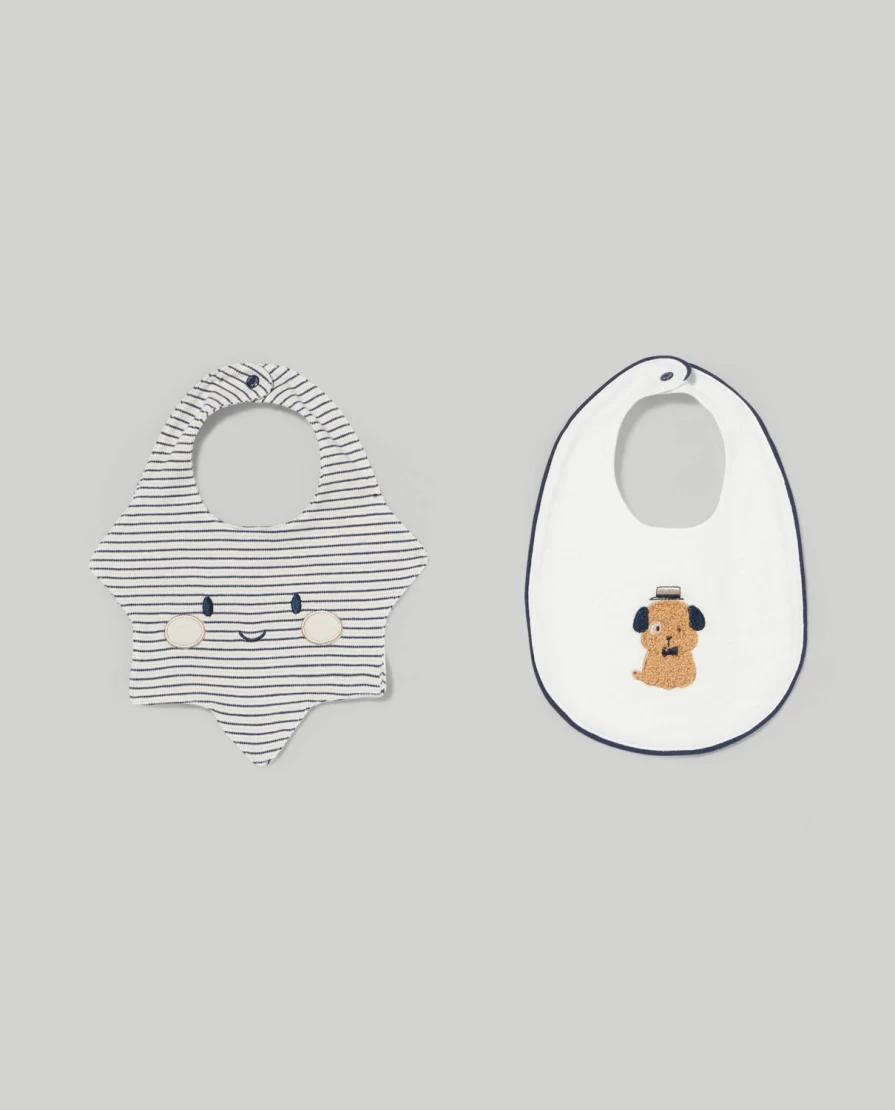 Blukids Pack of 2 Soft Pure Cotton Baby Bibs for Newborns - Unisex Infant Drool Bibs