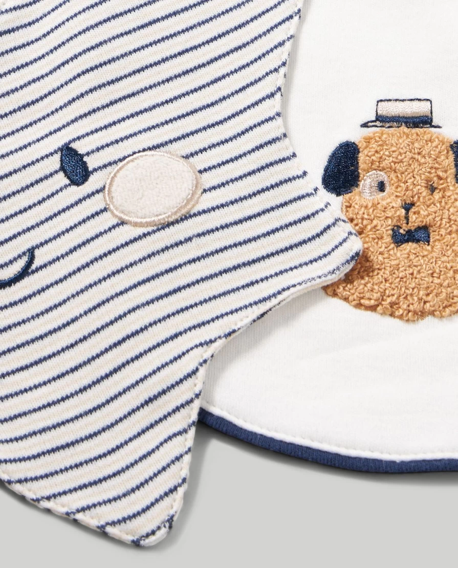 Blukids Pack of 2 Soft Pure Cotton Baby Bibs for Newborns - Unisex Infant Drool Bibs