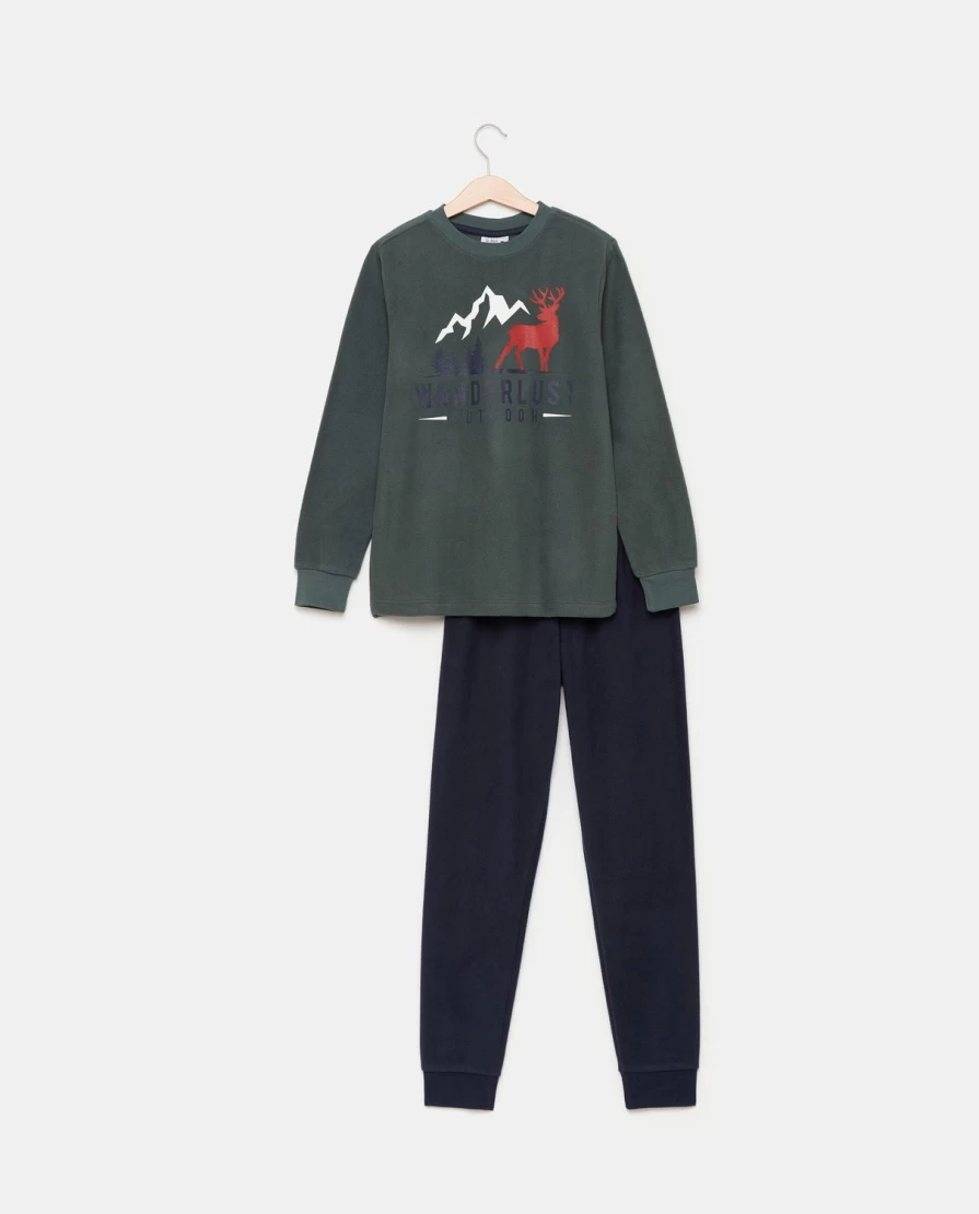 Blukids Youth Boys' Warm Fleece Pajama Set - Cozy Winter Sleepwear for Kids