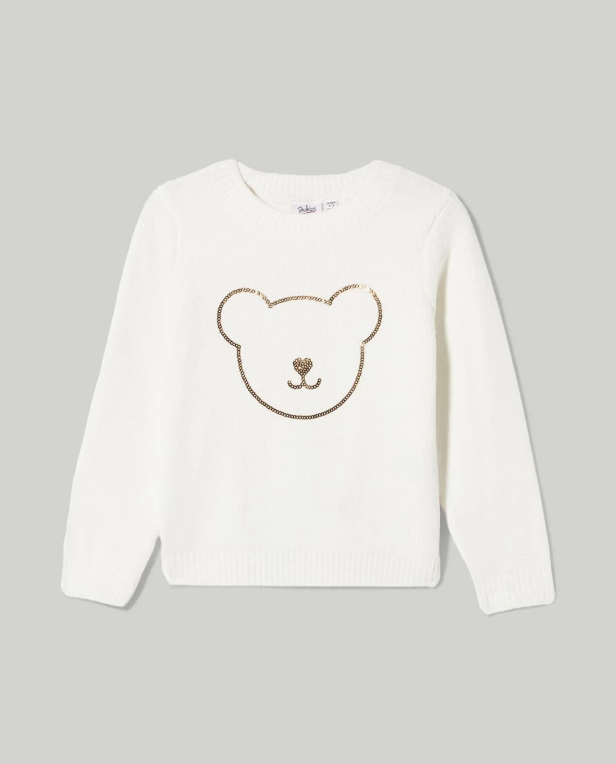 Blukids Girls' Sparkling Chenille Sweater with Sequins | Soft & Stylish Kids' Pullover