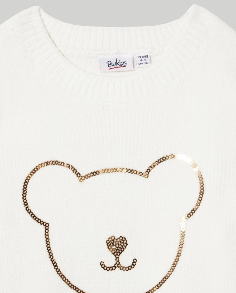 Blukids Girls' Sparkling Chenille Sweater with Sequins | Soft & Stylish Kids' Pullover