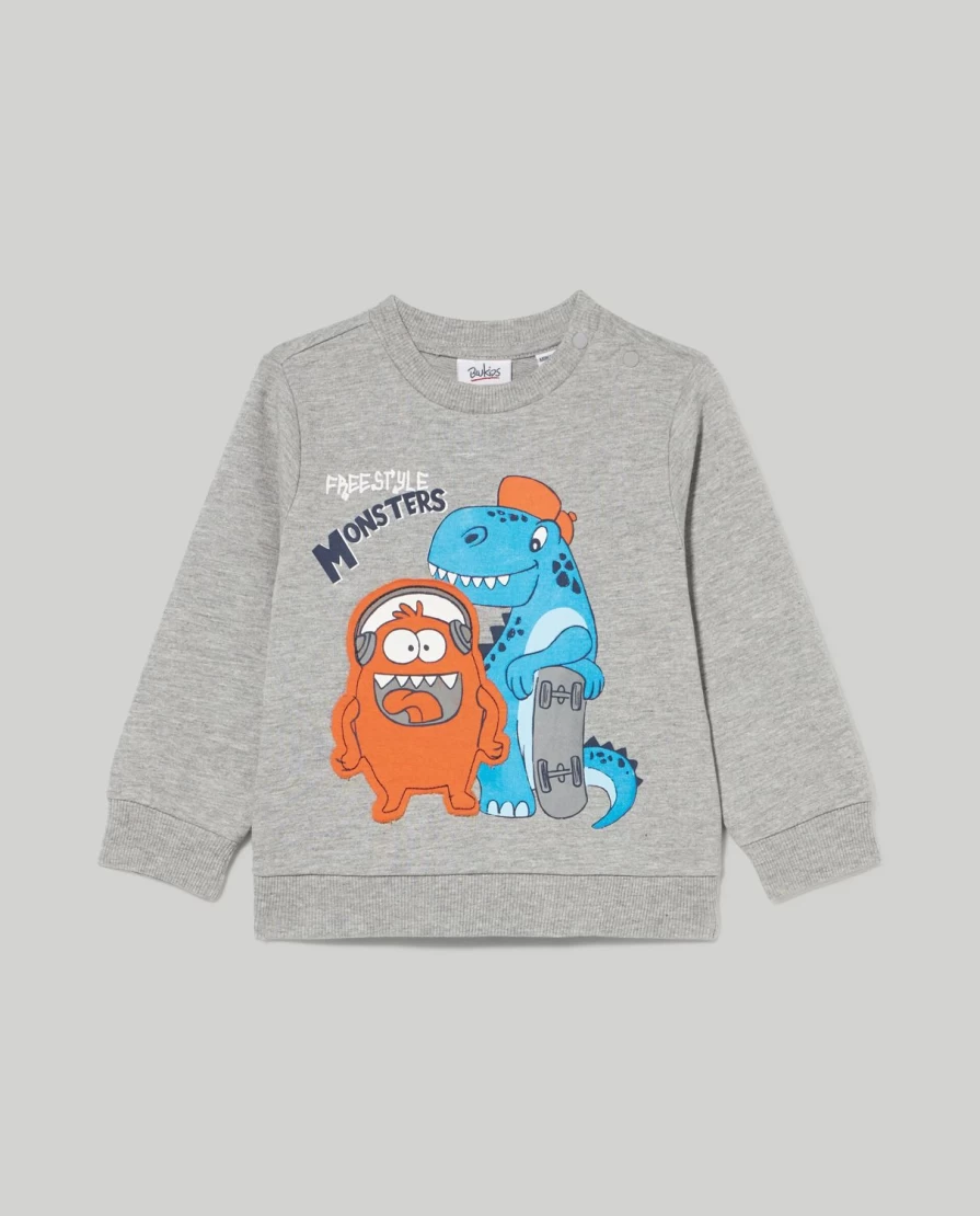 Blukids Newborn Baby Crewneck Sweatshirt with Adorable Print - Soft Cotton Comfort