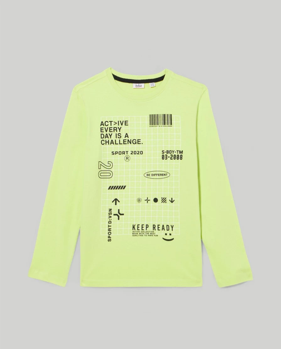 "Blukids Youth Long-Sleeve 100% Cotton T-Shirt for Boys – Soft & Comfortable"