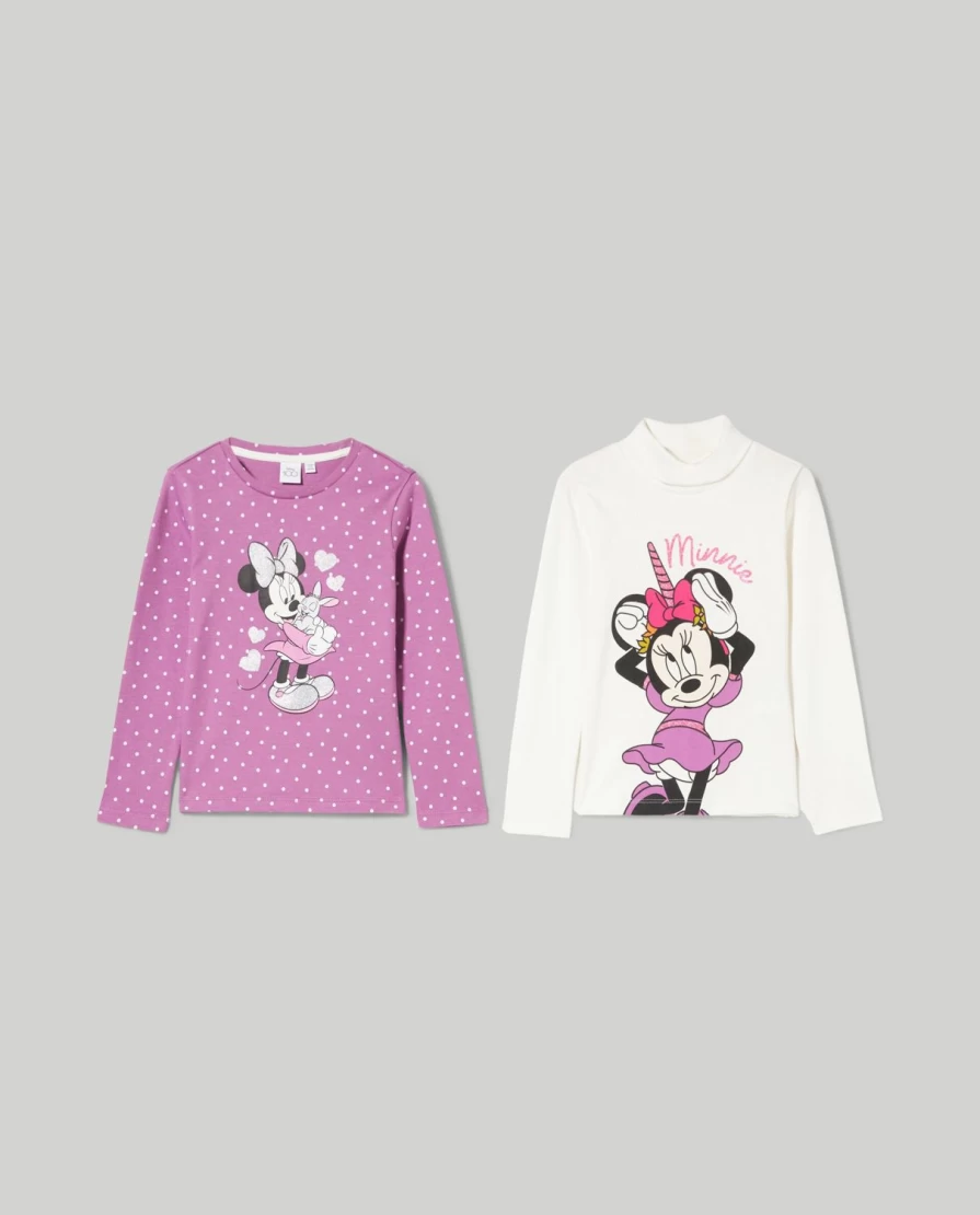 Blukids Girls' 2-Pack Interlock T-Shirt & Turtleneck Set for Children