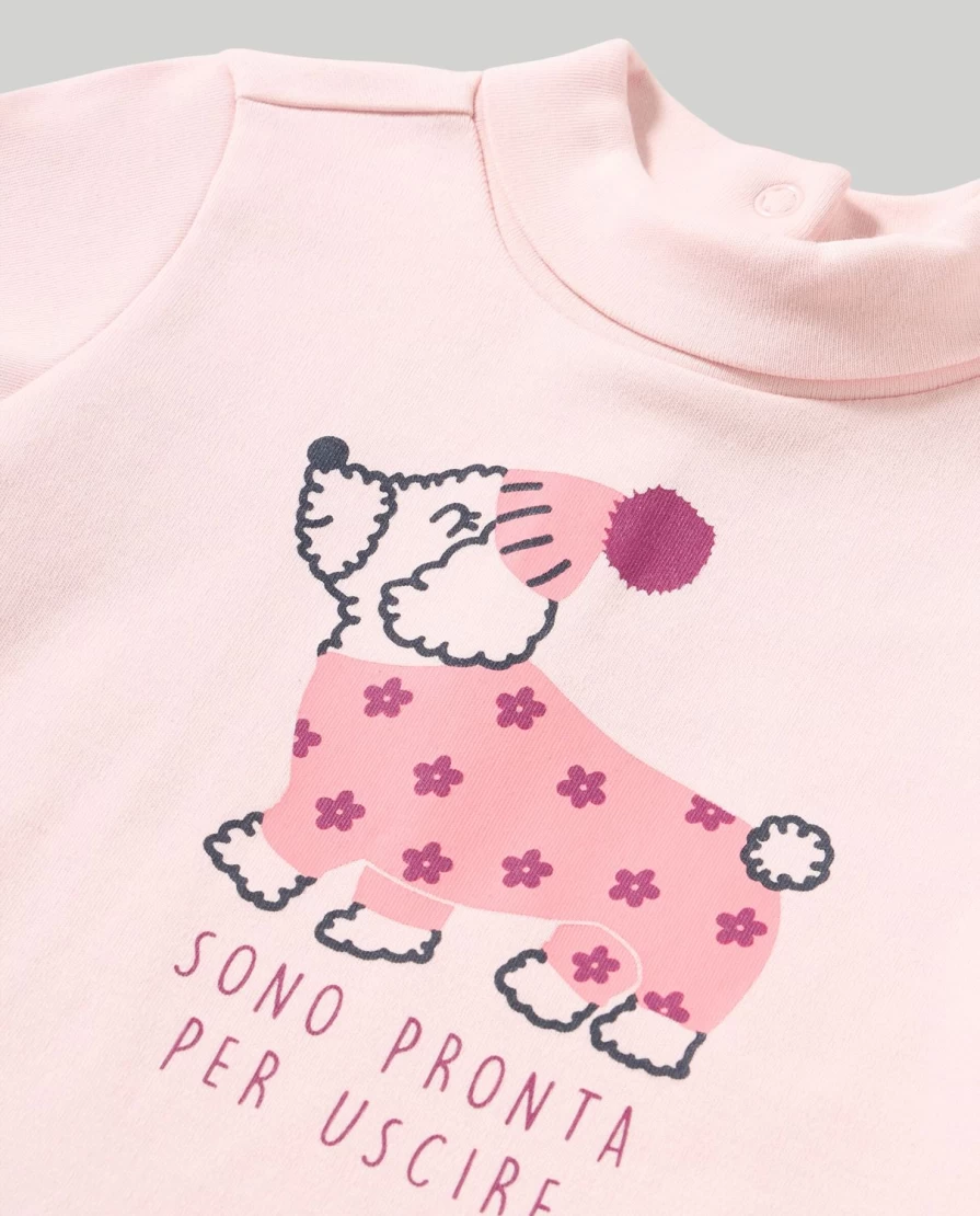 Blukids Newborn Girls Pure Cotton Turtleneck with Adorable Baby Girl Prints