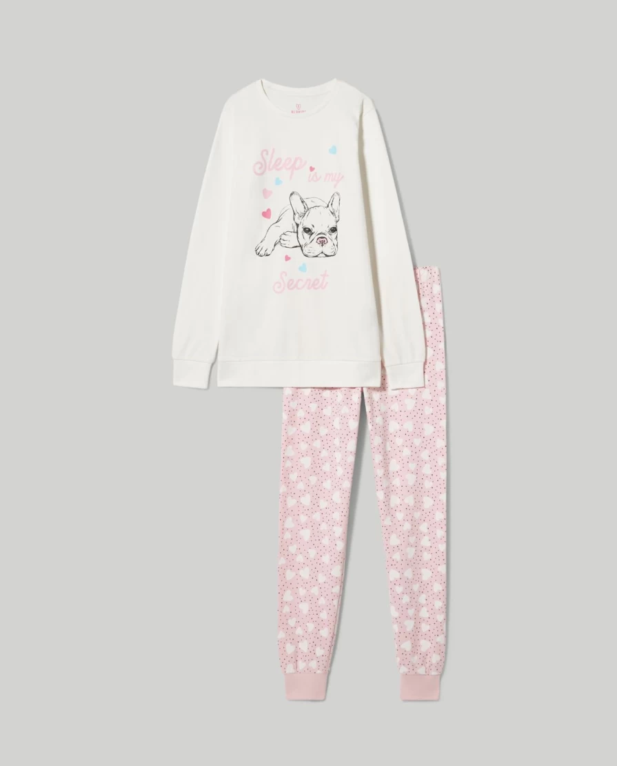 Blukids Youth Long Sleeve Pure Cotton Pajama Set for Girls - Soft & Comfortable Sleepwear