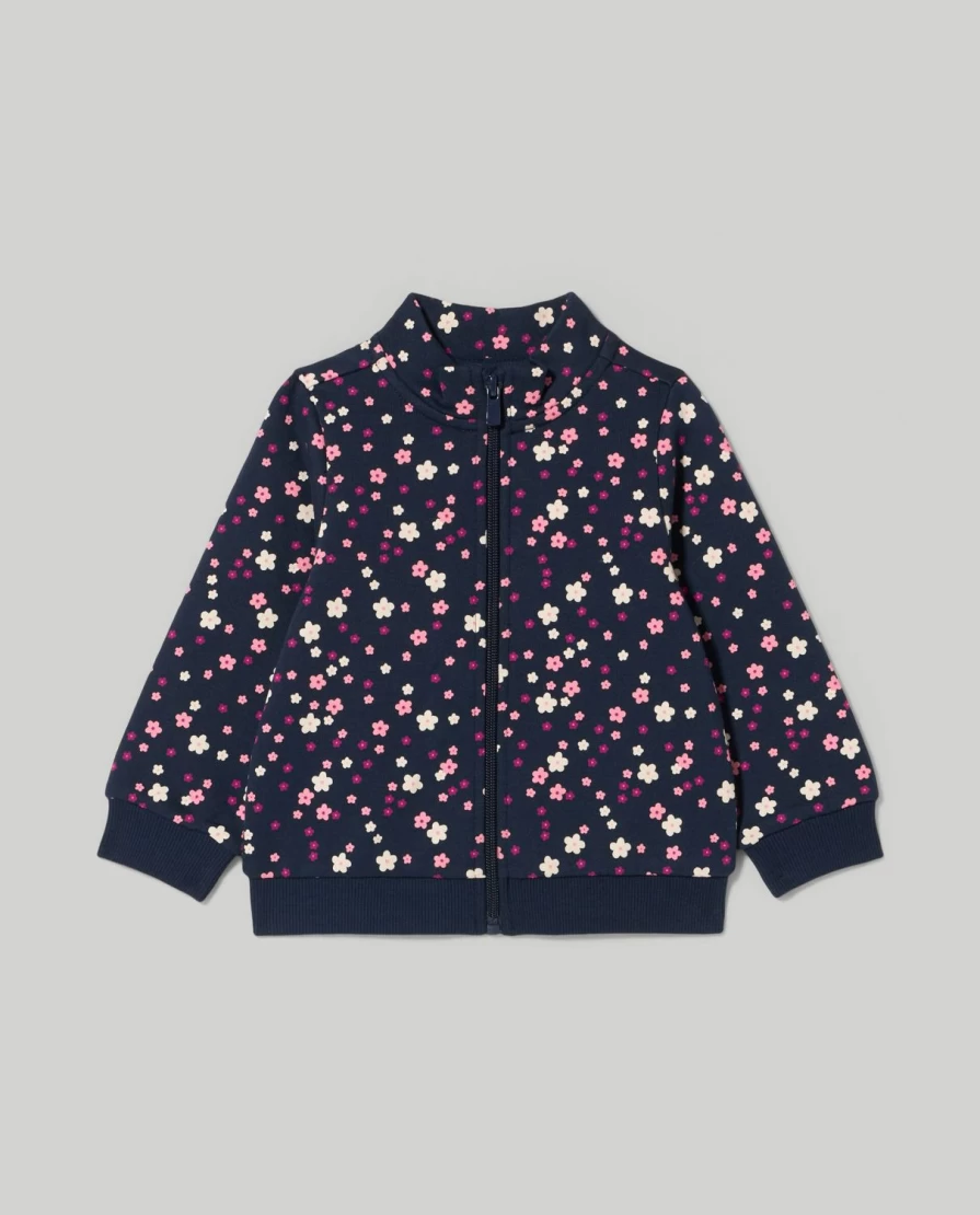 Blukids Newborn Baby Girls Pure Cotton Full Zip Sweatshirt