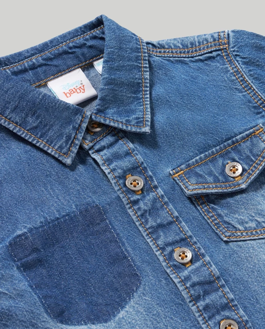 Blukids Newborn Pure Cotton Denim Shirt - Soft & Comfortable Baby Boy Girl First Shirt